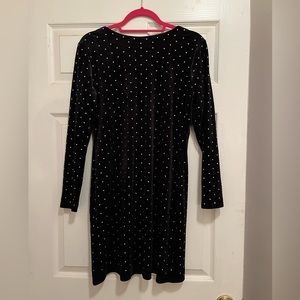 H & M black velvet dress with silver sequins.
